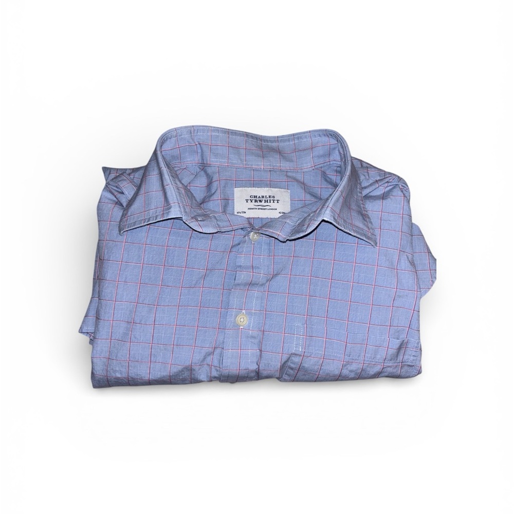 Menβs 16.5/33 Charles Tyrwhitt Blue Checkered Men's Shirt